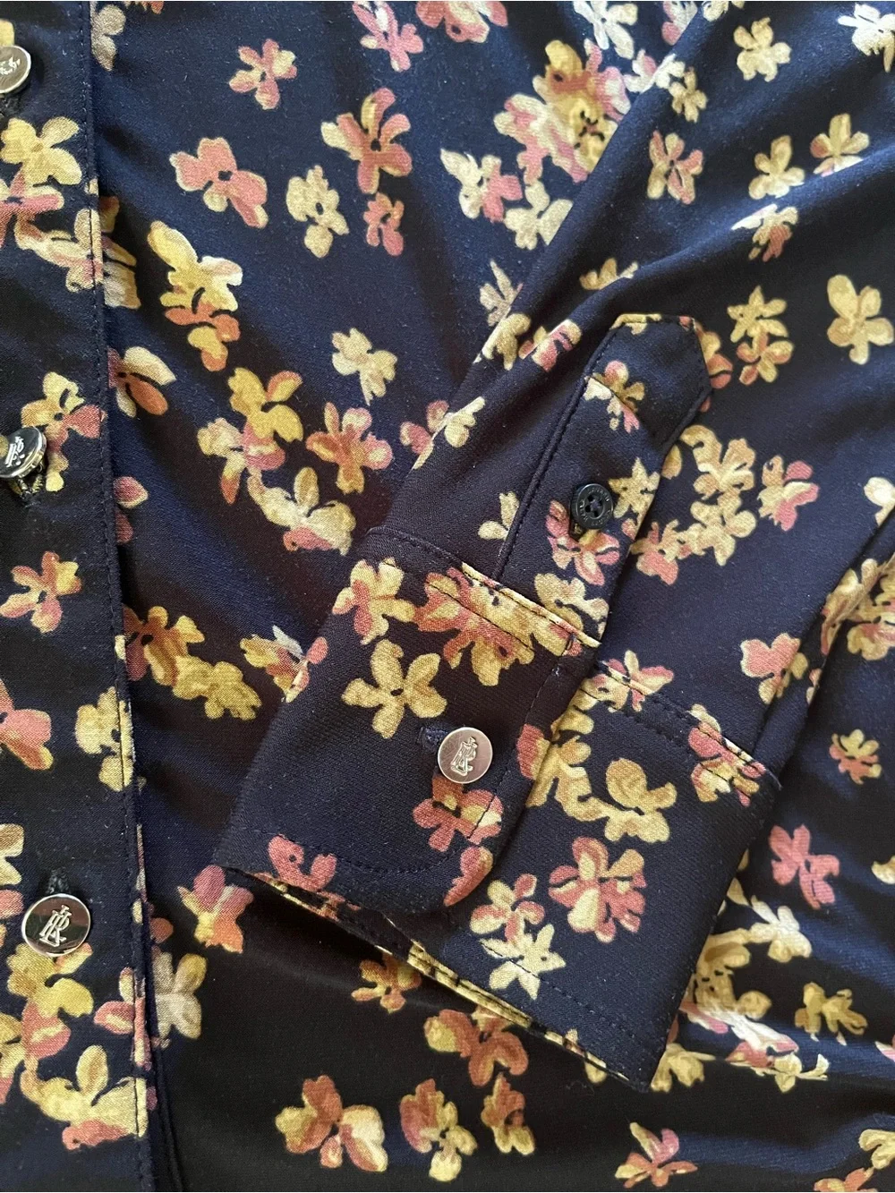 Ralph Lauren Navy Floral Button-Up Women’s Shirt - Picture 4 of 6